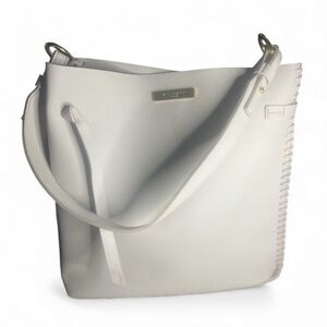 Elegant White Leather Tote Bag